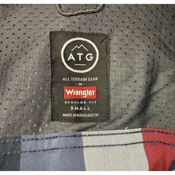 Wrangler All Terrain Gear ATG Men’s Red Plaid Shirt Sleeve‎ Shirt Vented Small - Picture 6 of 7